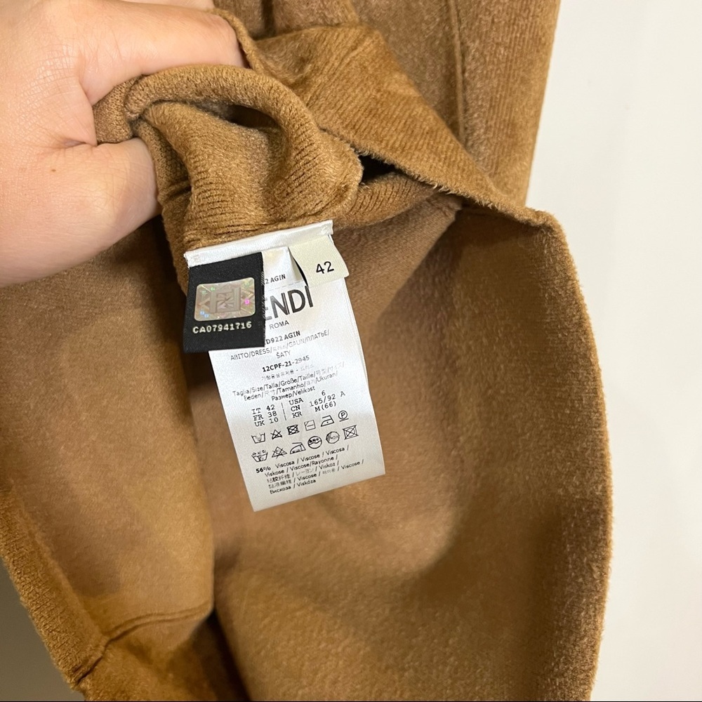 Fendi x Skims brown/tan velvet knit dress size 42 (US 6) NEW! New with tags! - Picture 11 of 16